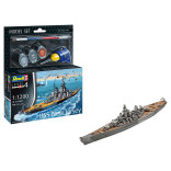 KIT PARA MONTAR REVELL MODEL SET NAVIO DE GUERRA USS NEW JERSEY 1/1200 45 PEÇAS COMPLETO COM TINTAS COLA E PINCEL REV 65183